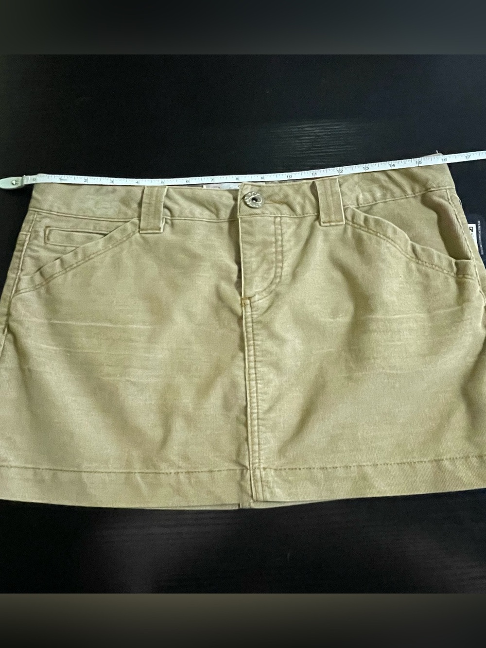 Duck Head Corduroy Mini Skirt Womens 7 Tan Good Vintage Y2K Embroidered Pockets - Picture 7 of 10